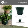 The HC Companies 17 Inch Round Classic Planter - Plastic Plant Pot for Indoor Outdoor Plants Flowers Herbs, Evergreen - 3 of 4