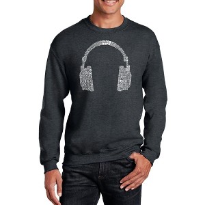 LA Pop Art Men's Word Art Crewneck Sweatshirt - 63 DIFFERENT GENRES OF MUSIC - 1 of 4