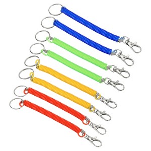 Unique Bargains Spiral Retractable Spring Coil Keychain for Bag Wallet Decoration 8 Pcs - 1 of 4