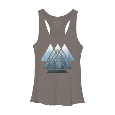 Women's Design By Humans Misty Forest Sacred Geometry By Maryedenoa Racerback Tank Top