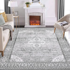 Nasitip Retro Bohemia Area Rugs for Living Room Soft Low Pile Non-Sliping, Machine Washable - 1 of 4