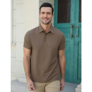 Polo Shirts for Men Short Sleeve Casual Business Sports Tennis Golf Shirts - 1 of 4