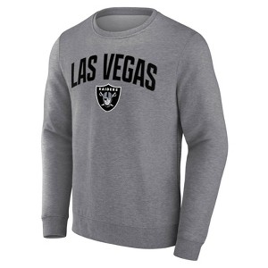 NFL Las Vegas Raiders Men's Gray Crew Fleece Sweatshirt - 1 of 3