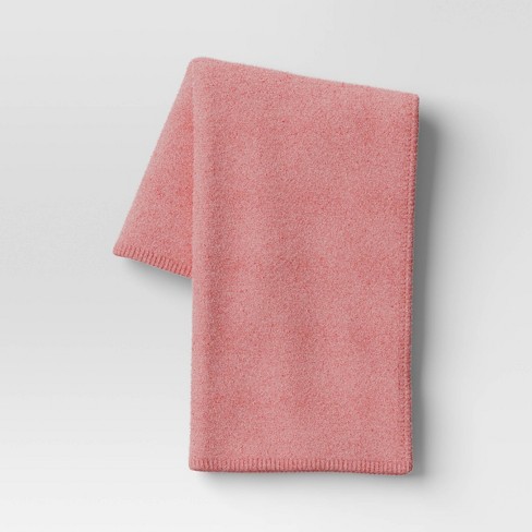 Heathered Cozy Knit Throw Blanket Red Threshold