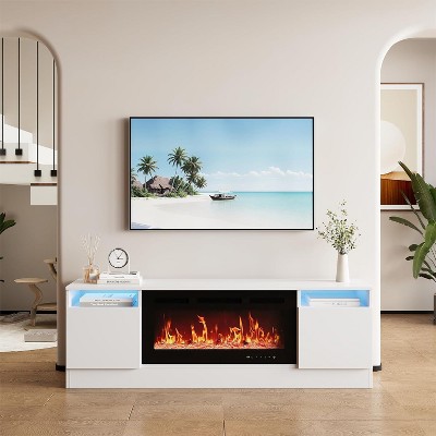 TV Stand for Living Room, Center Cabinet with Storage Place for TV Up to 75", Modern Entertainment Center with Storage Cabinet