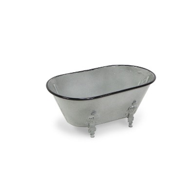 Cheung's Lavande Metal Fleur-de-Lis Tub Decor - Large - Gray
