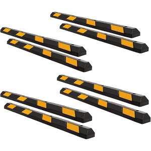 Zone Tech Heavy Duty Rubber Parking Curb, 72" Car Garage Wheel Stopper Guide with Yellow Reflective Tape for Driveways, Parking Lot Spots, and Garages - 1 of 4