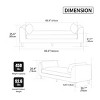 Modern Upholstered End of Bed Bench,Chenille Daybed Couch with Bolster Pillows,Armrests Bench with Rubberwood Legs for Bedroom-Cuddlewood - 4 of 4