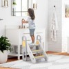 Foldable Toddler 3 Step Stool with Handles, 3 Steps Stool with Adjustable , Foldable with Handles & anti-slip Pads, for Kitchen, Bathroom Sink - 2 of 4