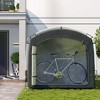 Outsunny Bike Storage Shed Tent, Portable and Waterproof with 210D Oxford Fabric and Carry Bag for 3-4 Bicycles, Black - 2 of 4