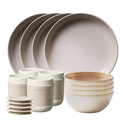 Corelle 16pc Vitrelle Livingware Dinnerware Set Frost White : Target