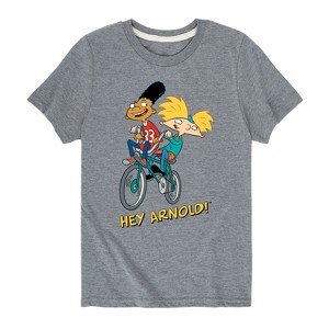 Boys' - Hey Arnold! - Arnold and Gerald on Bike Short Sleeve Graphic T-Shirt - 1 of 4