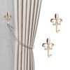 Unique Bargains Curtain Holdbacks Flower Hooks Zinc Alloy 3.74"x2.36" 1 Pair - 2 of 4