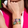 Ross-Simons Multicolored Enamel Floral Filigree Cuff Bracelet in 18kt Gold Over Sterling - 4 of 4