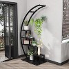 5-Tier Tall Metal Plant Shelves with Hooks, Half Moon Design – Large Modern Flower Rack for Indoor and Outdoor,2 Pack - 2 of 4