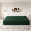 78" Convertible Floor Sofa Bed, 2-Seater Twin Teddy Fabric Sleeper Couch with Pillows, Folding Foam Mattress Sofa for Living Room - Koiai - 3 of 4