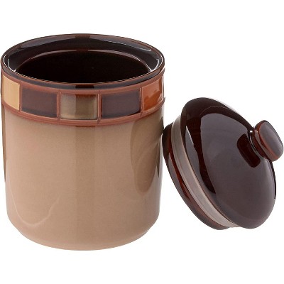 Gibson Elite Beige and Brown Ceramic Canister Set
