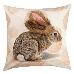 Faux Fur Bunny Accent Pillow Cover – 18x18 inch by Manual Woodworkers and Weavers - 1 of 3