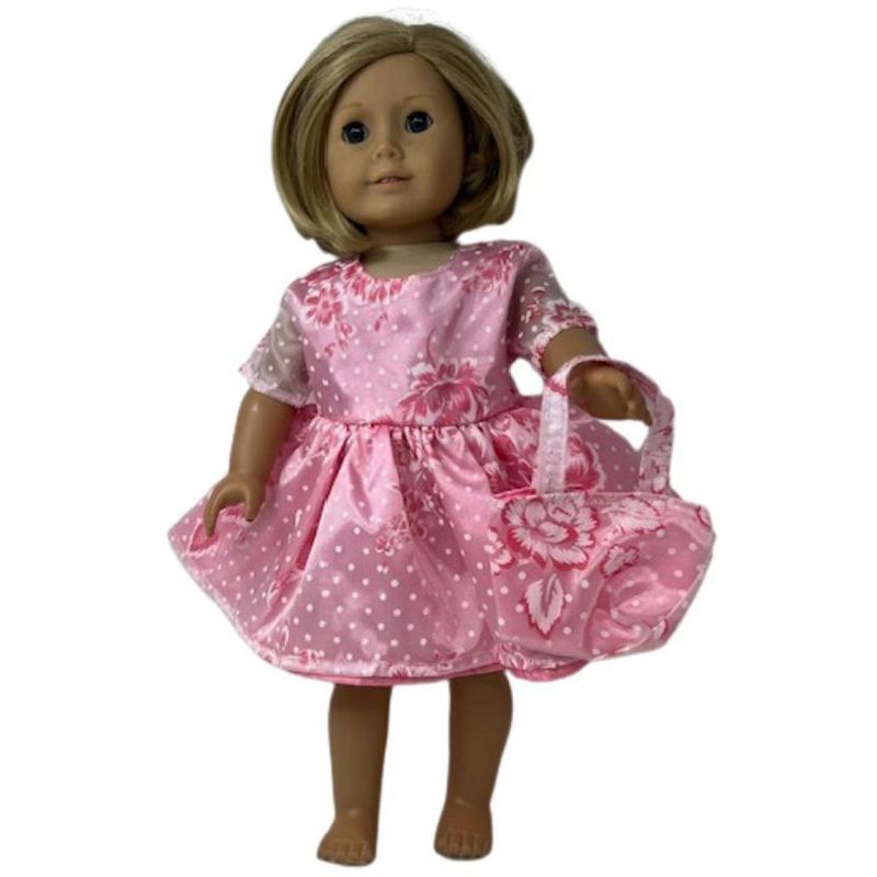 Doll Clothes Superstore Pink Chiffon Dress With Purse Fits Our Generation American Girl My Life Dolls, 2 of 5