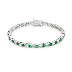 ShineHigh Women's Tennis Bracelets 7" to 8" Adjustable, Rhodium or Gold Plated, CZ Stone Accents, Elegant Statement Jewelry for Every Occasion - 1 of 1