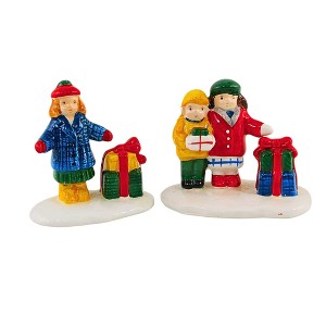 Enesco 2.75 In Shopping Girls With Packages The Original Snow Village Series Village Accessories - 1 of 3