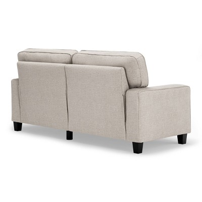 Light Gray Linen Track Arm Sofa with Removable Cushions