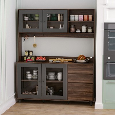 FUFU&GAGA Brown Kitchen Cabinet Cupboard Buffets Sideboards Storage Cabinet