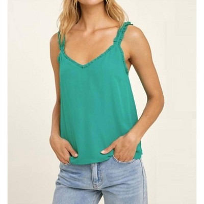 Women's Ruffled Strap Detail Cami - WISHLIST