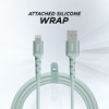 iHome 6ft Lightning to USB-A Cable, Durable Nylon Braid, Durastrain Reinforced Neck, Mint - 4 of 4
