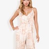 Anna-Kaci Women's Sleeveless Printed Jumpsuit with V-Neck Ruffle Detail and Wide-Leg Pants- Large, Beige - 4 of 4