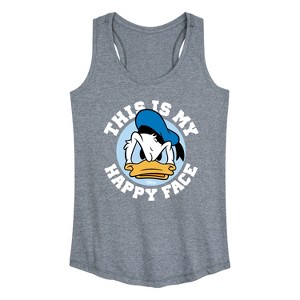 Women's - Disney - This Is My Happy Face Graphic Racerback Tank - 1 of 4
