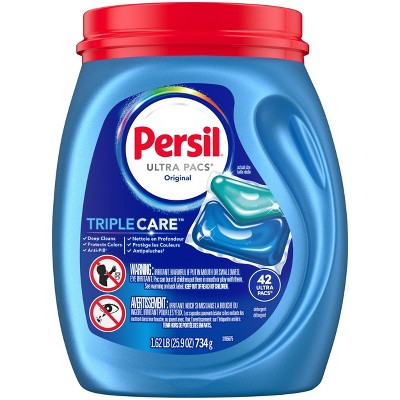 Persil Original HE Deep Cleaning Laundry Detergent Pods 42 Pacs - 30.3oz: Animal By-Product-Free, High Efficiency, Locking Lid
