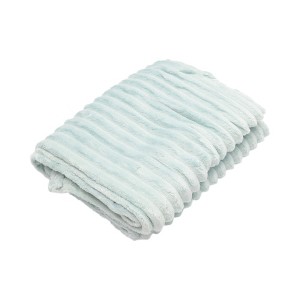 Unique Bargains Blanket Solid Color Stripe Flannel Polyester 28"x39" - 1 of 4
