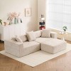 Modular L-Shaped Cloud Sofa, Deep Seat Sofa with Lounge amd Ottoman, Spring Sofa with Soft Cushion and Corduroy Cover-Baofuwish - 2 of 4
