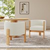 Upholstered Dining Armchairs with Wooden Frame, Modern Boucle Fabric Accent Chairs for Dining Room or Living Room-Koiai - 3 of 4