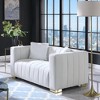 Modern Channel-Tufted Velvet Loveseat - Chesterfield-Inspired 2-Seater, Luxe Upholstery for Traditional/Contemporary Decor - 2 of 4
