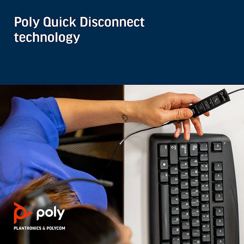 Poly DA85 USB-A / USB-C Digital Adapter - Works with Poly Call Center Quick Disconnect (QD) Headsets - Works with Avaya, Genesys & Cisco call center, 3 of 8