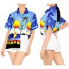 LA LEELA Hawaiian Shirts Womens Casual Summer Beach Party Shirt Tropical Blouse Short Sleeve Vacation Button Up Dress Shirts Dresses - 4 of 4