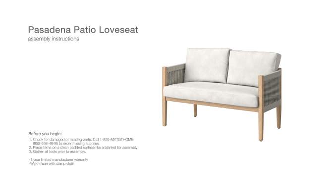 Pasadena Patio Loveseat - Gray - Threshold&#8482; designed with Studio McGee, 2 of 12, play video