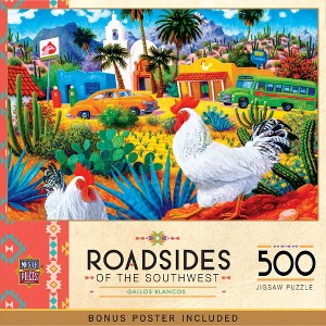 MasterPieces 500 Piece Jigsaw Puzzle for Adults - Gallos Blancos - 15"x21" - 1 of 4