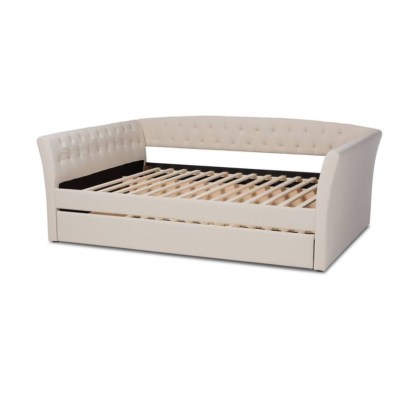 Delora Upholstered Daybed with Trundle Beige - Baxton Studio, 5 of 13