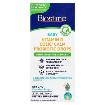 Biostime Baby, Vitamin D Colic Calm Probiotic Drops, Newborn-3 Years, Flavorless, 0.27 fl oz (8 ml)
