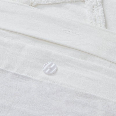 Mila Full/Queen Cotton Duvet Cover Set with Chenille Tufting