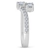 Pompeii3 1 1/2 Ct Diamond Engagement Two Stone Forever Us Ring Set White Gold - 2 of 4