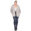 White Mark  PS Plush Hooded Cardigan with Pockets - 4 of 4