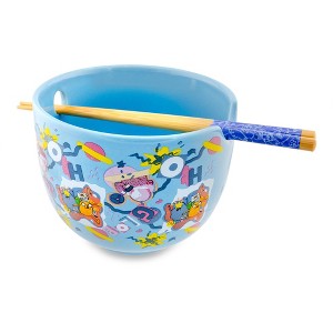 Silver Buffalo Adventure Time Toss Print 20-Ounce Ramen Bowl and Chopstick Set - 1 of 4