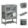 Wooden Hamster Cage with Running Wheel Seesaw Ramp and Storage Shelf,35'' Small Animal Habitat with Clear Panels and Sliding Tray - LAOTIES - 3 of 4