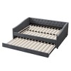 NicBex Full Sized Day Bed Upholstered Daybed with Trundle and Tufted Button and Copper Nail for Living Rooms - 4 of 4