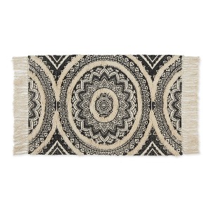 Design Imports Medallion Textured Fringe - Black - 2 X 3 Ft - 1 of 4