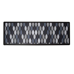 J&V TEXTILES 20"x55" Anti-Fatigue Kitchen Runner Mat Geo Black: Non-Skid, Stain & Water-Resistant, Medium Pile, Indoor Use - 1 of 2